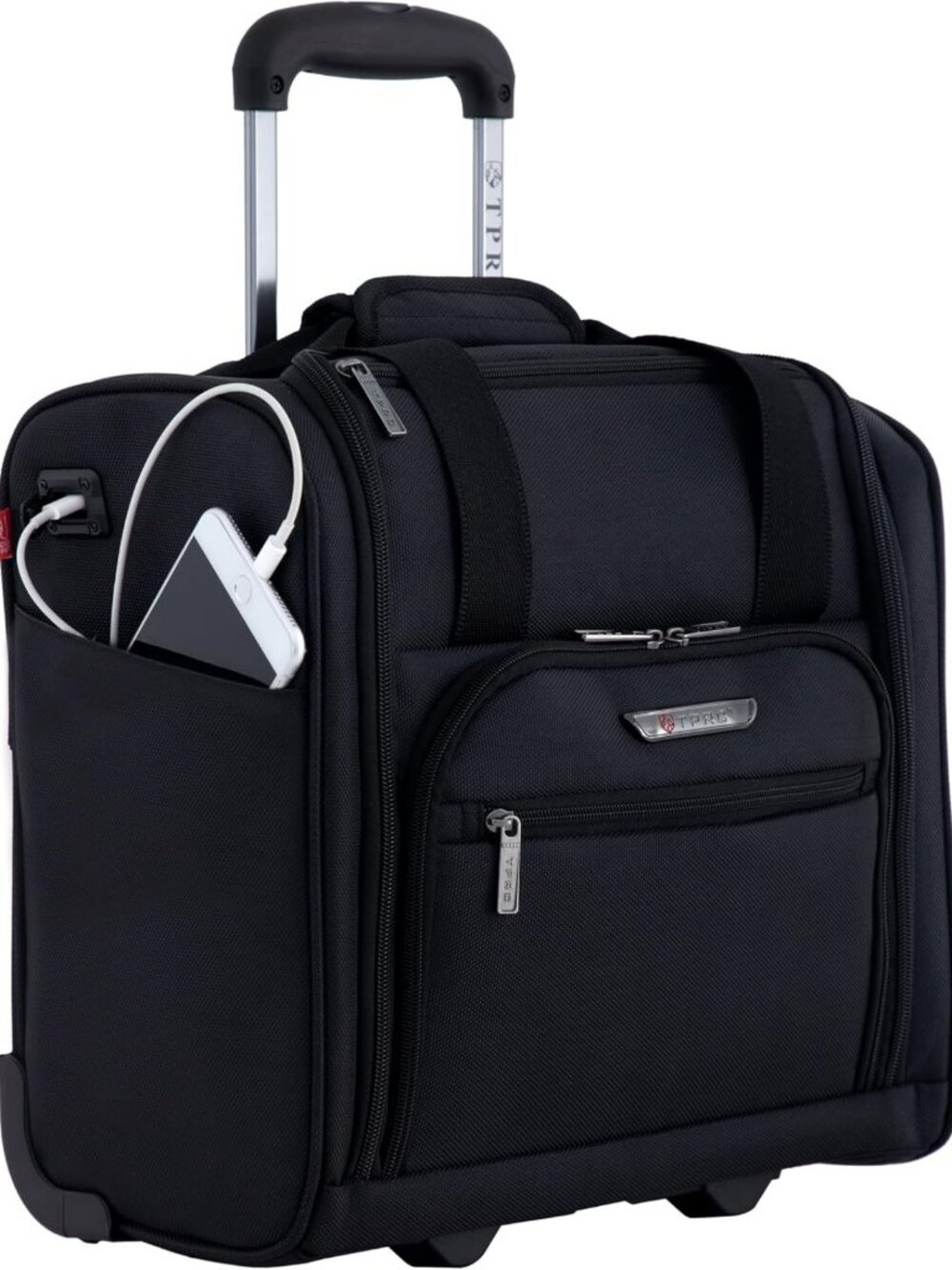 15” Underseat Carry-On Luggage, Airline Approved Personal Item with USB Port